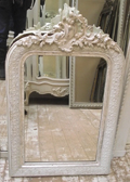 small french antique crested mirror